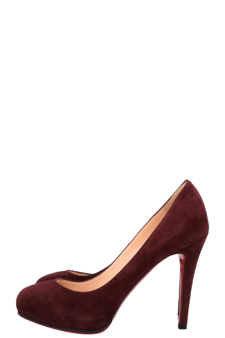 CHRISTIAN LOUBOUTIN Heels Suede Burgundy