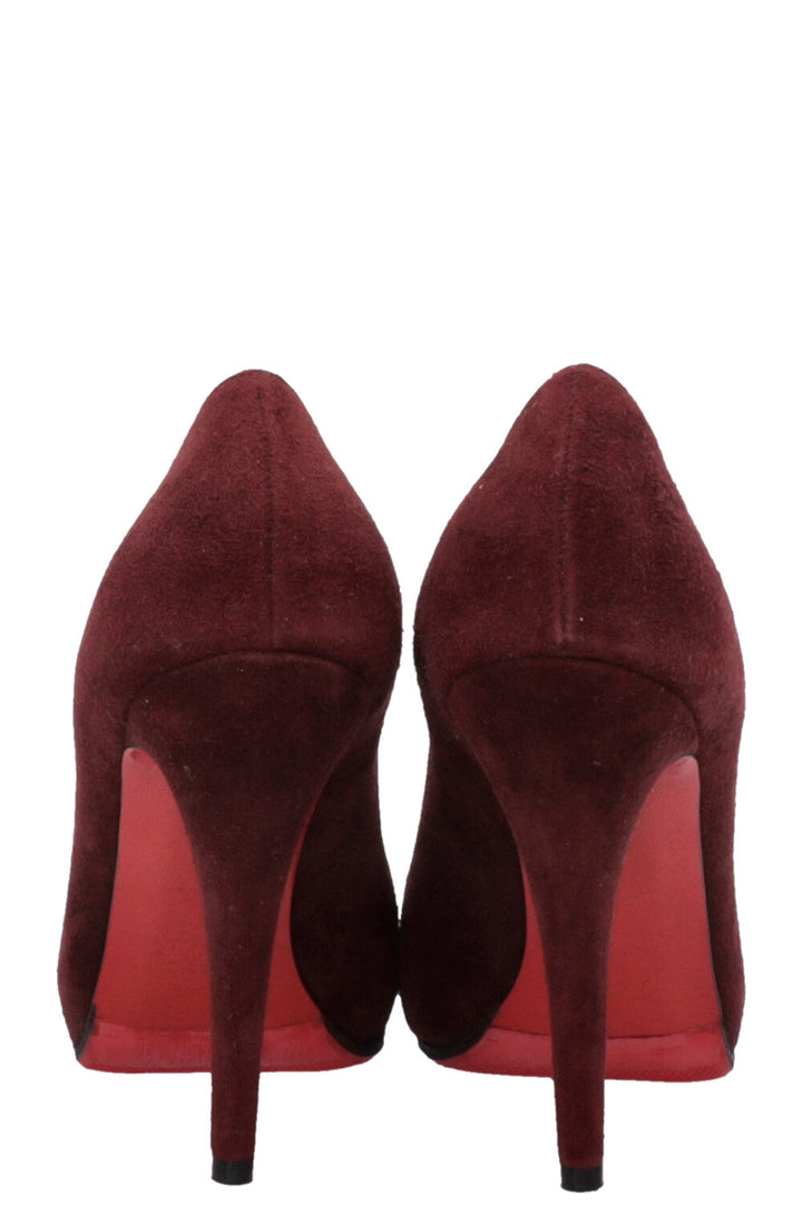 CHRISTIAN LOUBOUTIN Heels Suede Burgundy