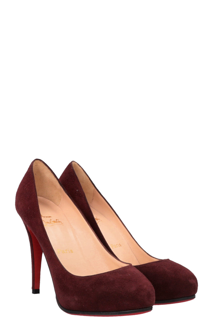 CHRISTIAN LOUBOUTIN Heels Suede Burgundy