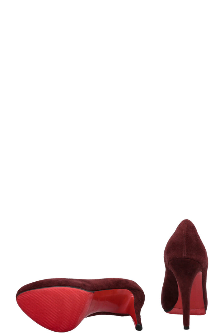 CHRISTIAN LOUBOUTIN Heels Suede Burgundy