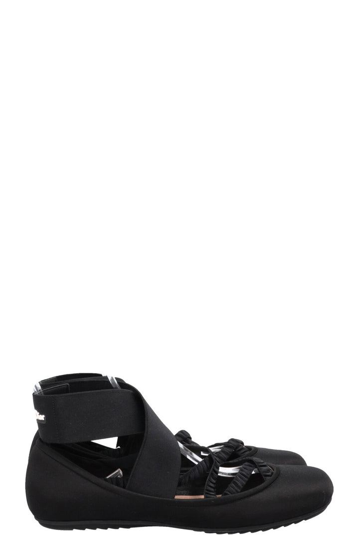 CHRISTIAN DIOR Shade Ballet Flats Satin Black