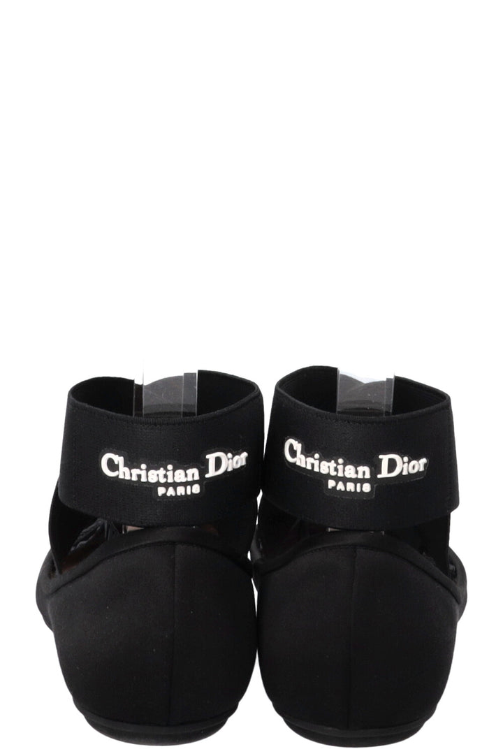 CHRISTIAN DIOR Shade Ballet Flats Satin Black