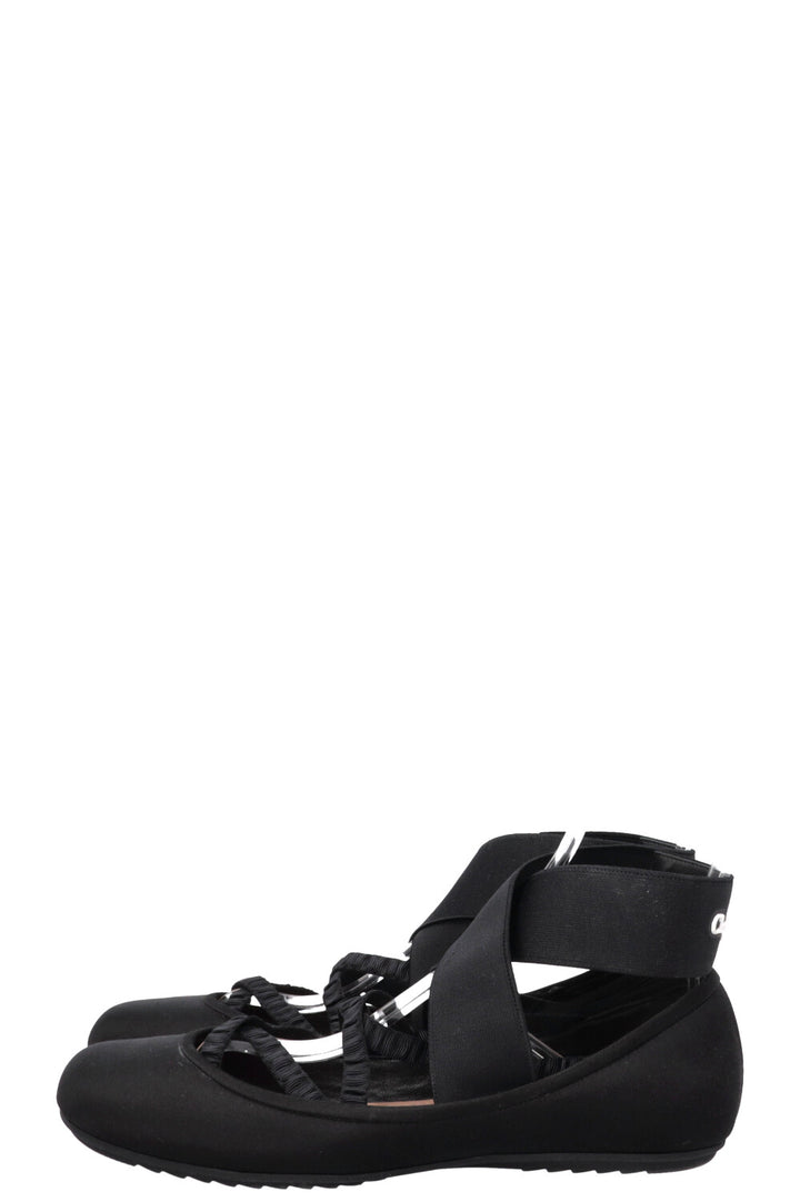 CHRISTIAN DIOR Shade Ballet Flats Satin Black