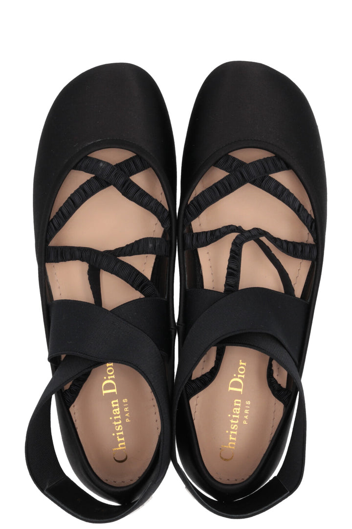 CHRISTIAN DIOR Shade Ballet Flats Satin Black