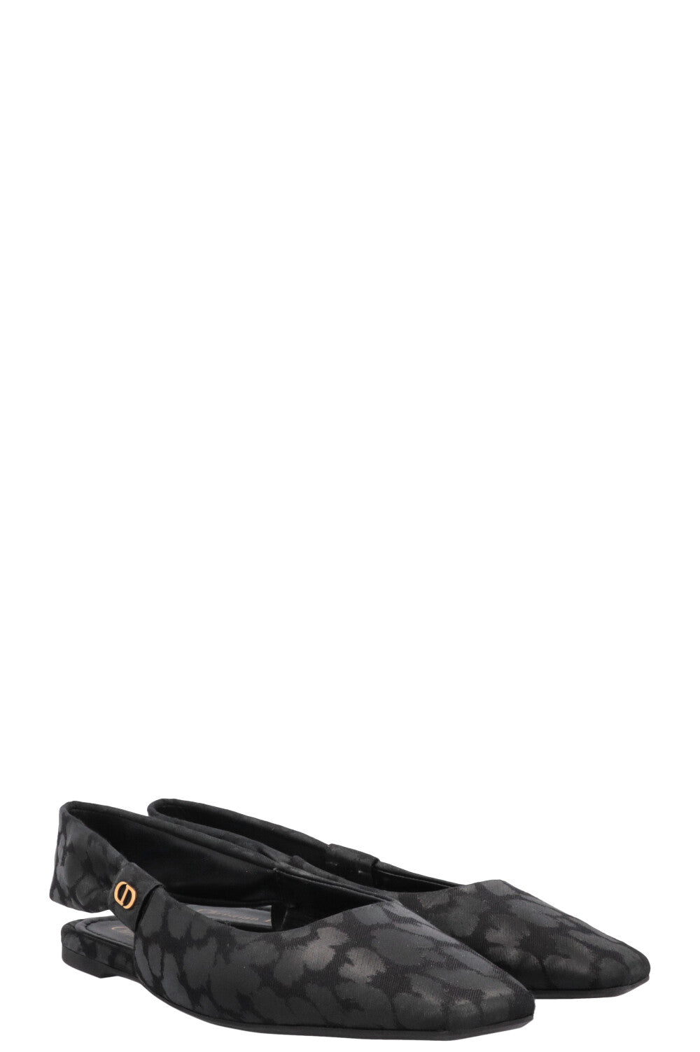 CHRISTIAN DIOR Mizza Slingback Flats Canvas Black