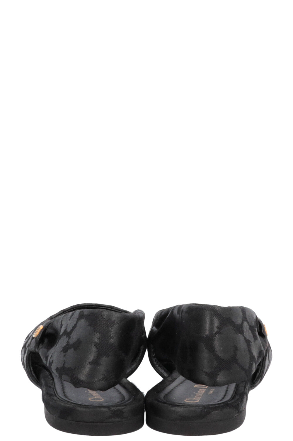 CHRISTIAN DIOR Mizza Slingback Flats Canvas Black