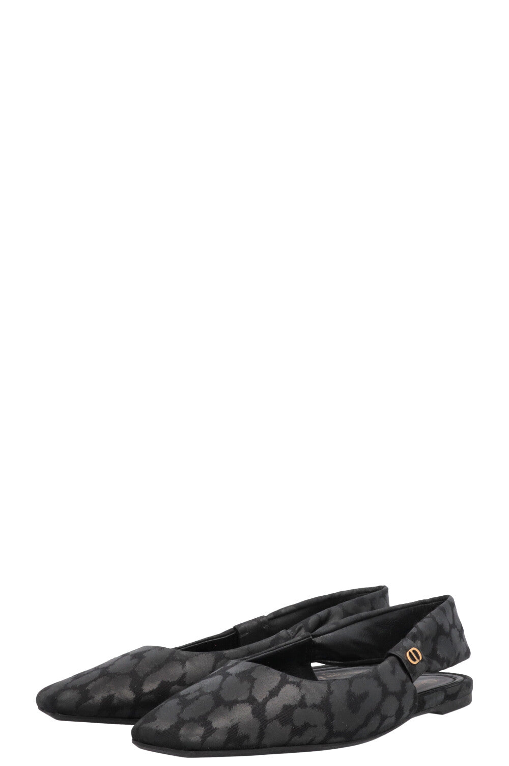 CHRISTIAN DIOR Mizza Slingback Flats Canvas Black
