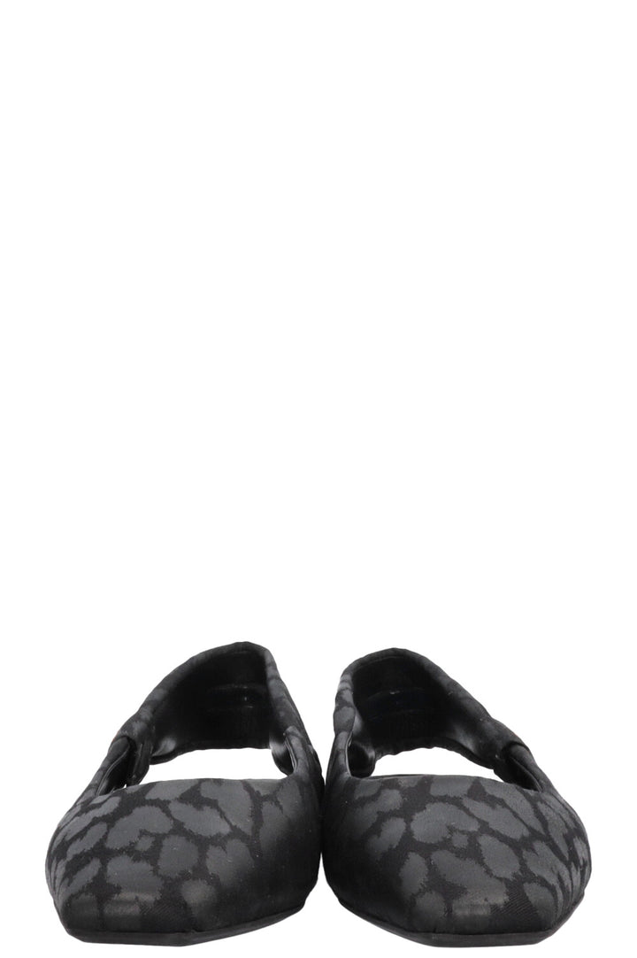 CHRISTIAN DIOR Mizza Slingback Flats Canvas Black