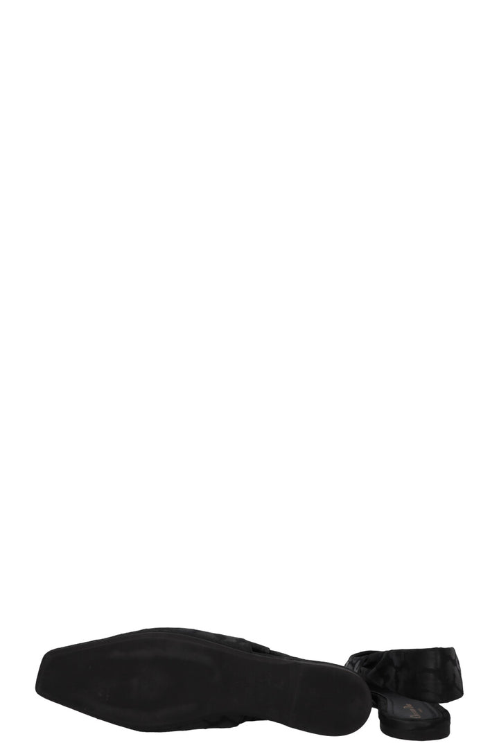 CHRISTIAN DIOR Mizza Slingback Flats Canvas Black