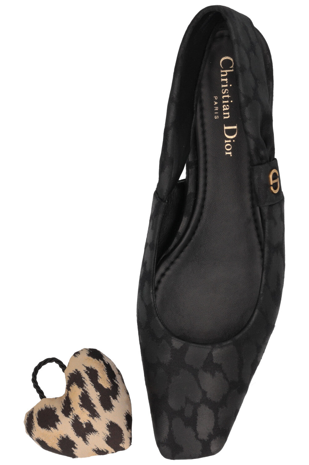 CHRISTIAN DIOR Mizza Slingback Flats Canvas Black