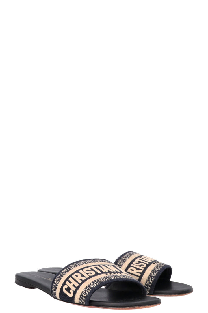 CHRISTIAN DIOR Dway Slides Cotton Navy