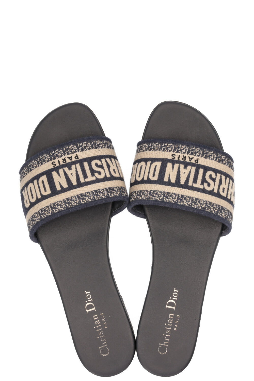 CHRISTIAN DIOR Dway Slides Cotton Navy