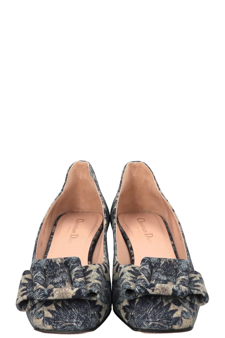 CHRISTIAN DIOR Idylle Bow Heels Blue Beige