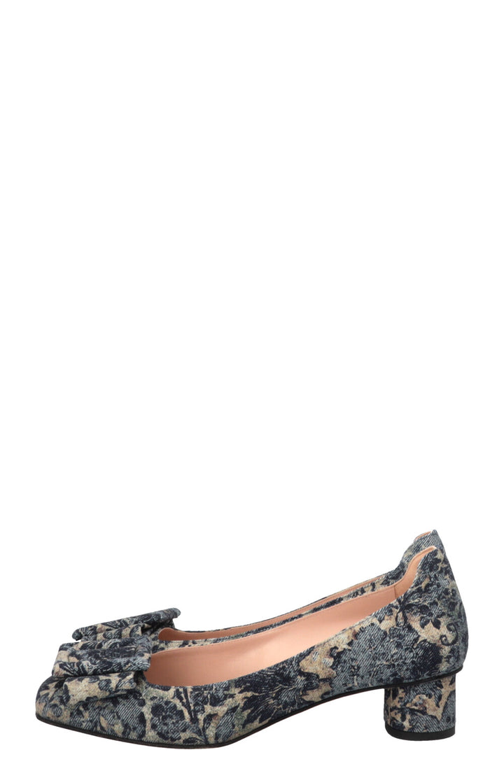 CHRISTIAN DIOR Idylle Bow Heels Blue Beige