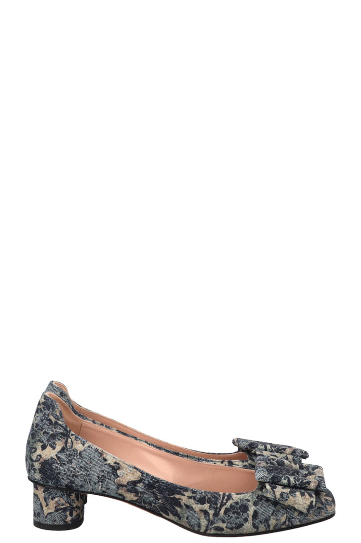 CHRISTIAN DIOR Idylle Bow Heels Blue Beige