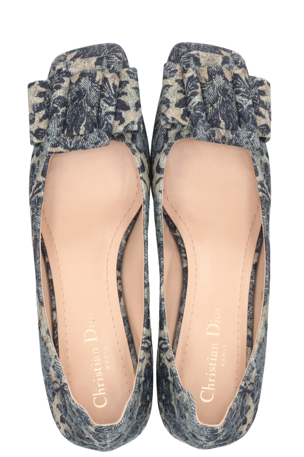 CHRISTIAN DIOR Idylle Bow Heels Blue Beige