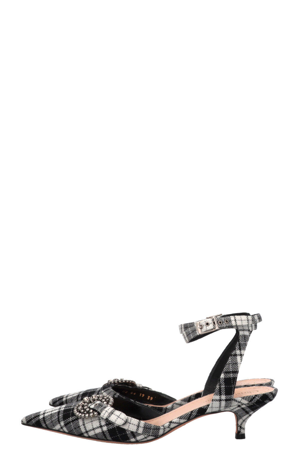 CHRISTIAN DIOR Dior Gang Tartan Heels Black White