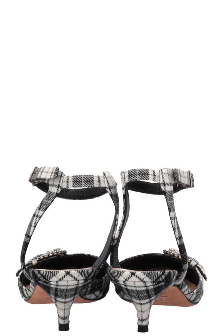 CHRISTIAN DIOR Dior Gang Tartan Heels Black White