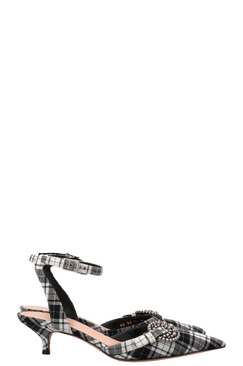 CHRISTIAN DIOR Dior Gang Tartan Heels Black White