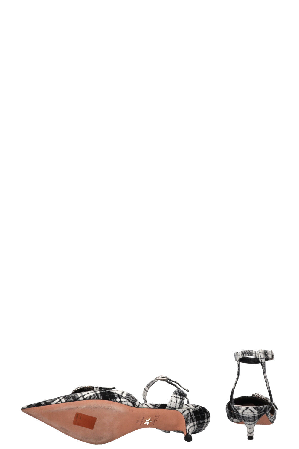 CHRISTIAN DIOR Dior Gang Tartan Heels Black White