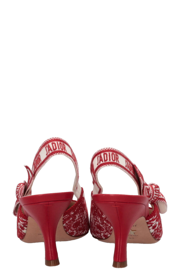 CHRISTIAN DIOR J'Adior Slingback Heels Red White