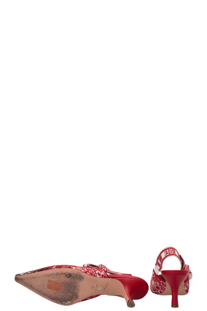 CHRISTIAN DIOR J'Adior Slingback Heels Red White