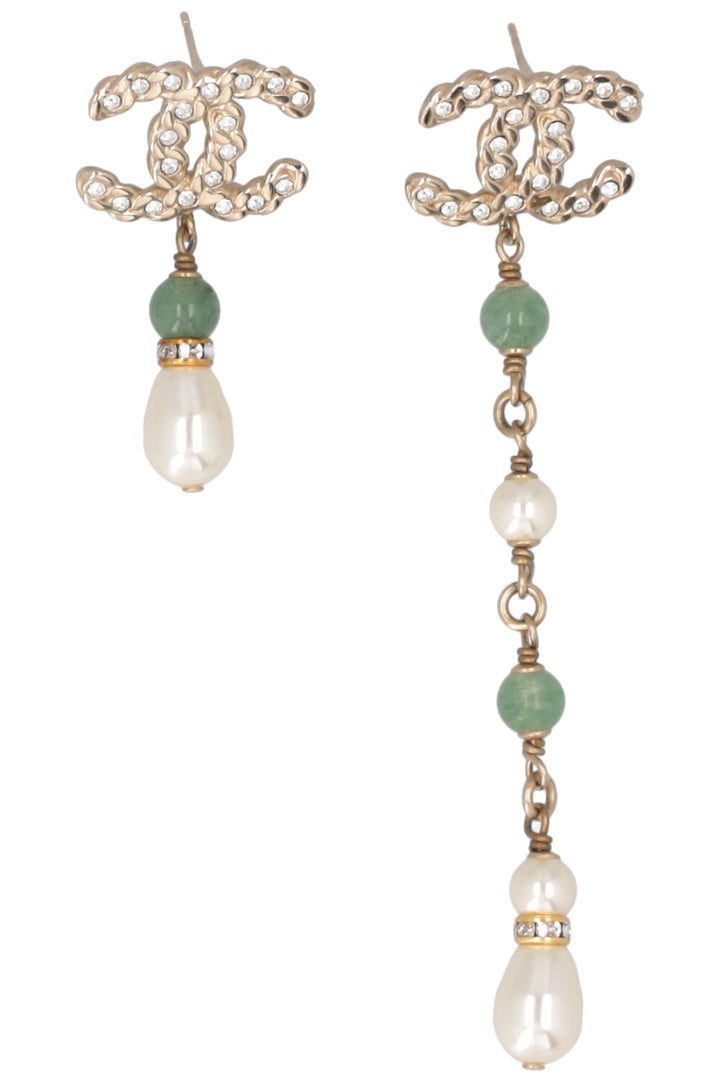 CHANEL 2019 CC Perles Boucles d'oreilles longues et courtes