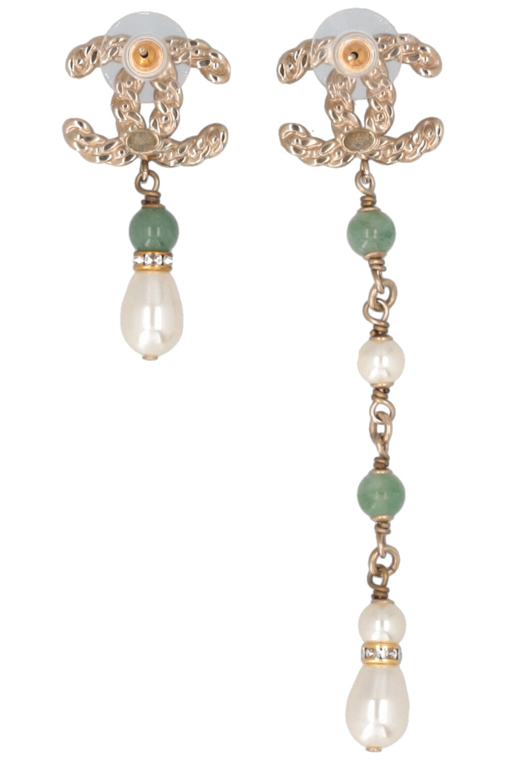 CHANEL 2019 CC Perles Boucles d'oreilles longues et courtes