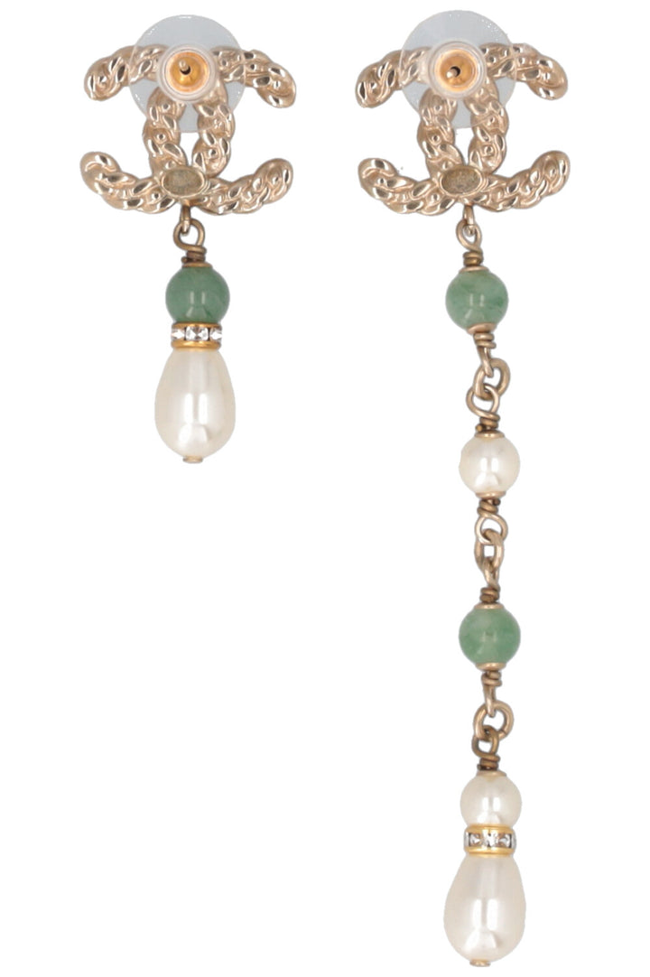 CHANEL 2019 CC Perles Boucles d'oreilles longues et courtes