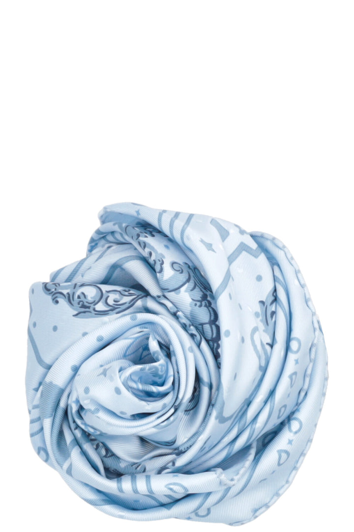 HERMÈS Les Cles 55 Carré Blue