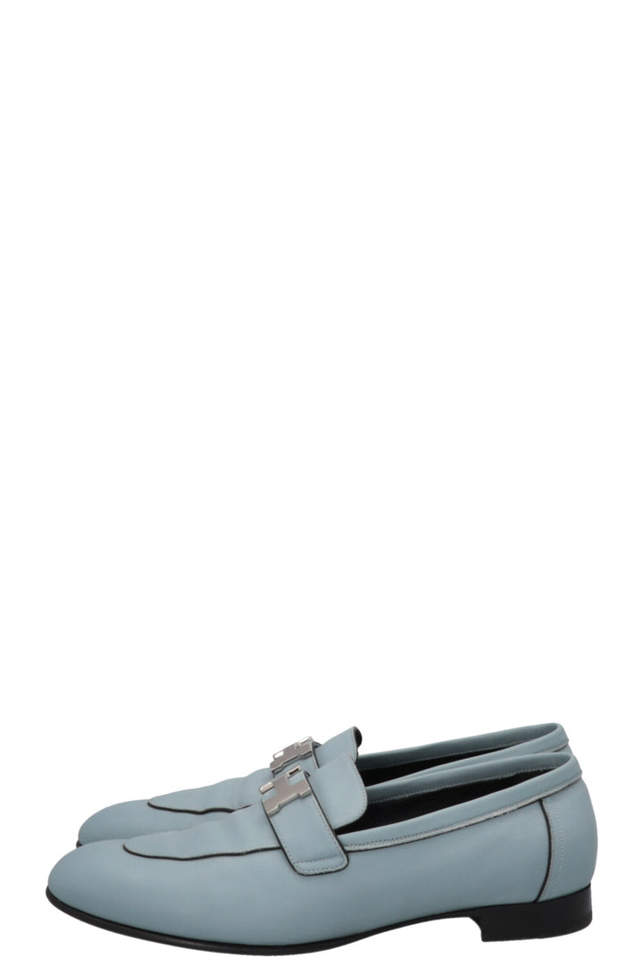 HERMÈS Paris Loafers Palladium Blue