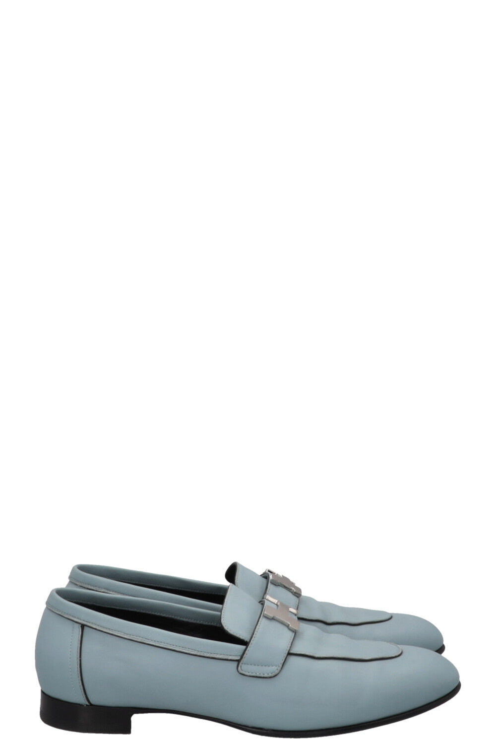 HERMÈS Paris Loafers Palladium Blue