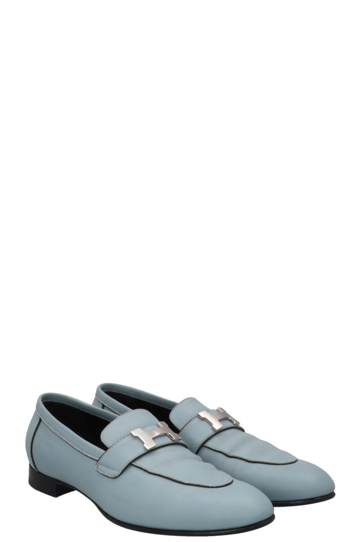 HERMÈS Paris Loafers Palladium Blue