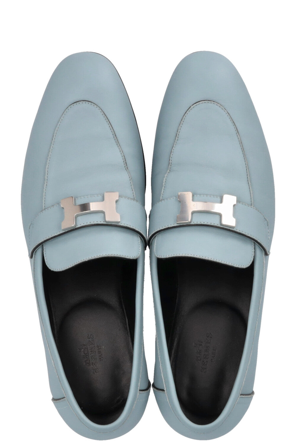 HERMÈS Paris Loafers Palladium Blue