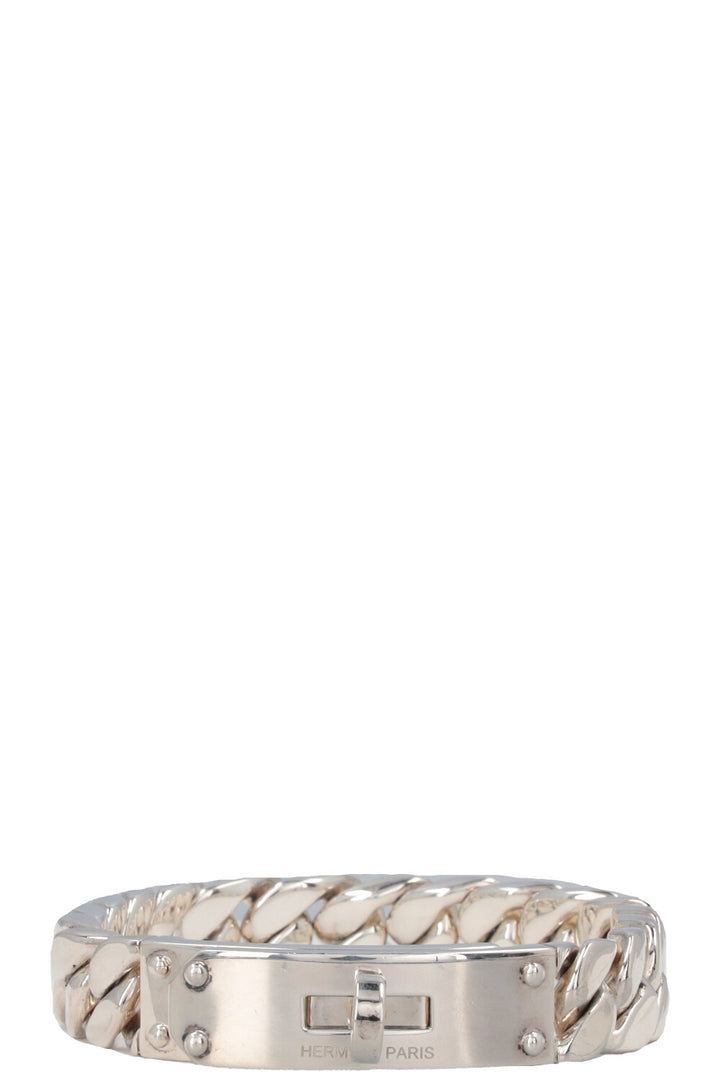 HERMÈS Kelly Gourmette GM Bracelet Silver