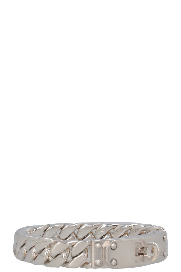 HERMÈS Kelly Gourmette GM Bracelet Silver