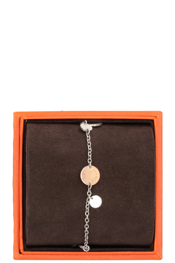 HERMÈS Confettis Ex Libris Bracelet Silver 18k Rosegold