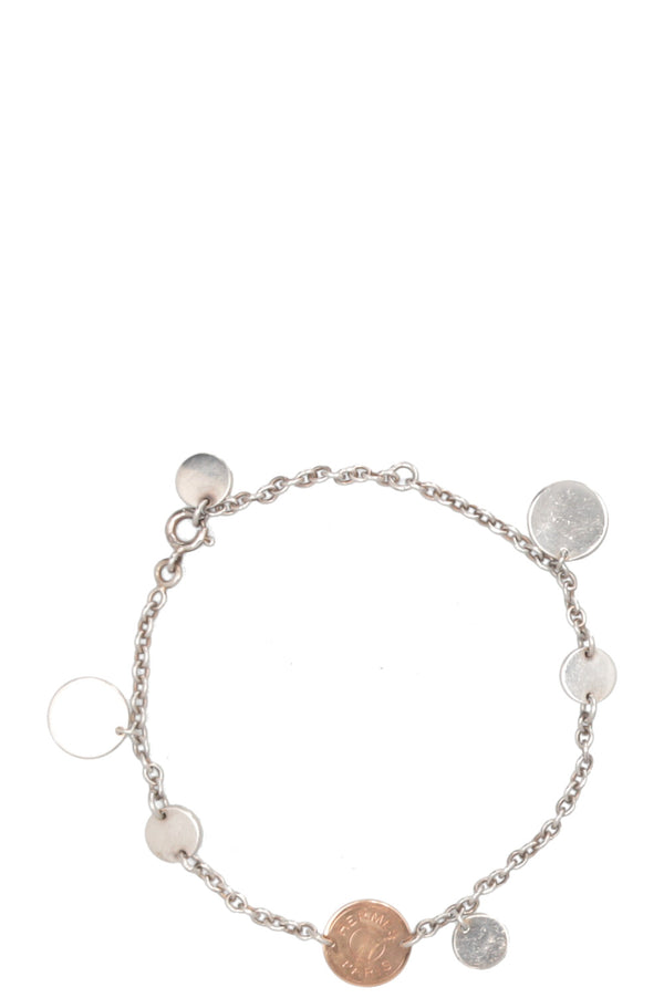 HERMÈS Confettis Ex Libris Bracelet Silver 18k Rose Gold