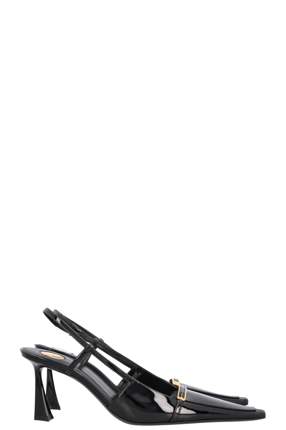 SAINT LAURENT Jacqueline Slingback Heels Patent Black