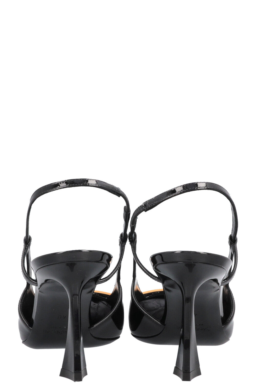 SAINT LAURENT Jacqueline Slingback Heels Patent Black