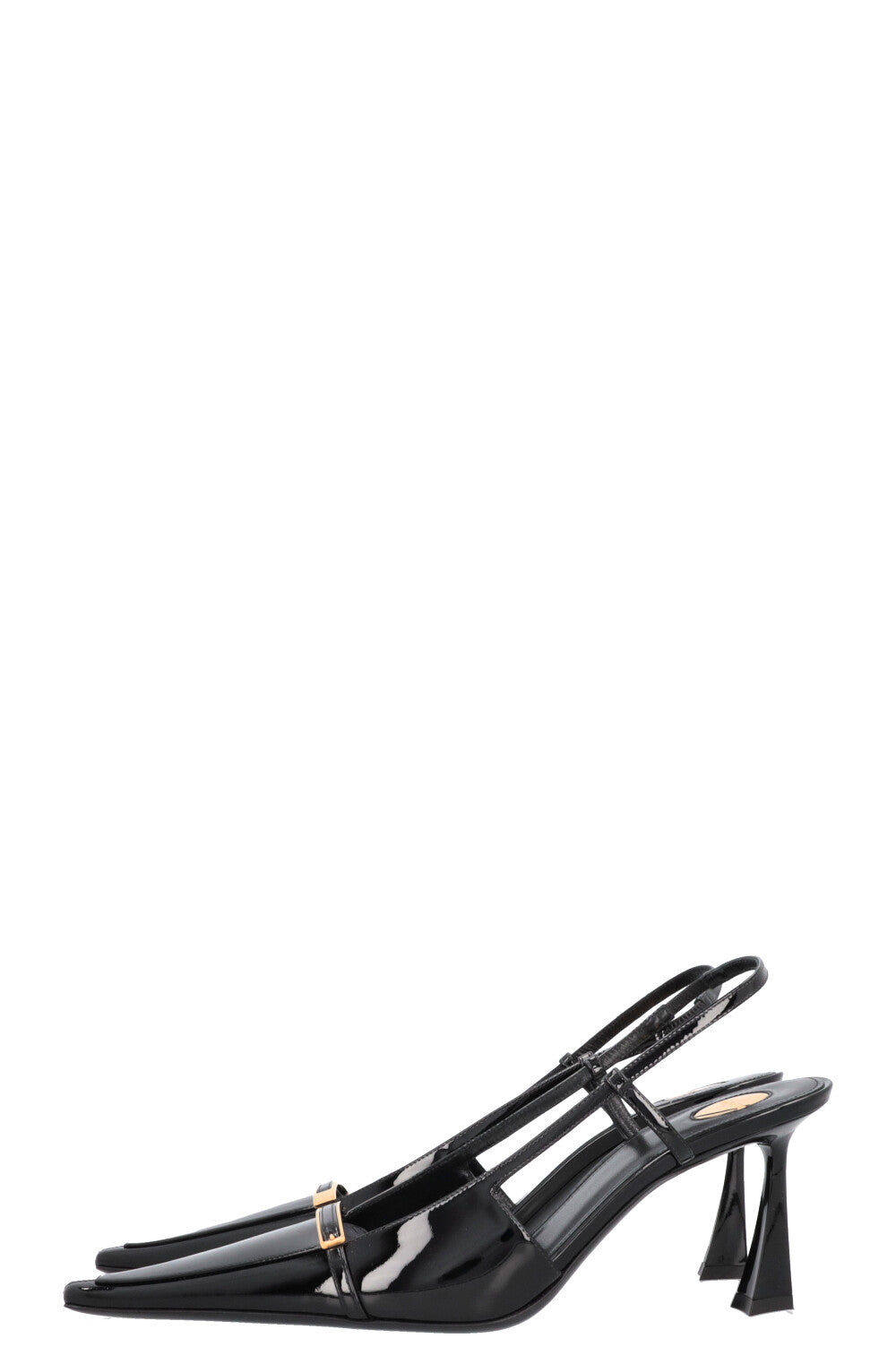 SAINT LAURENT Jacqueline Slingback Heels Patent Black
