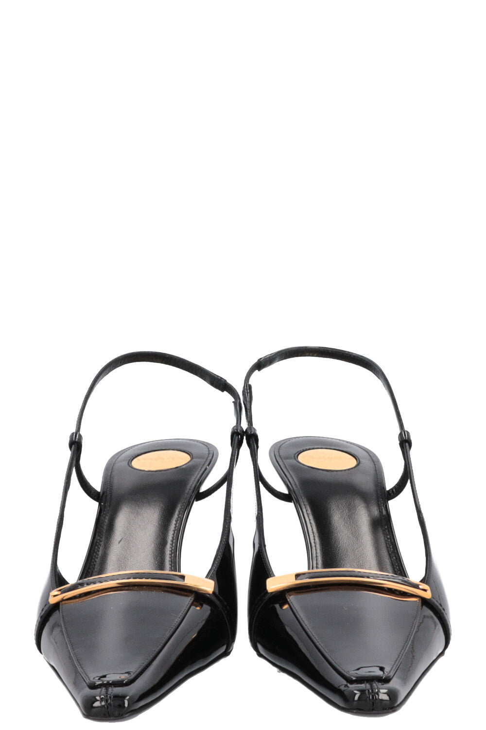 SAINT LAURENT Jacqueline Slingback Heels Patent Black