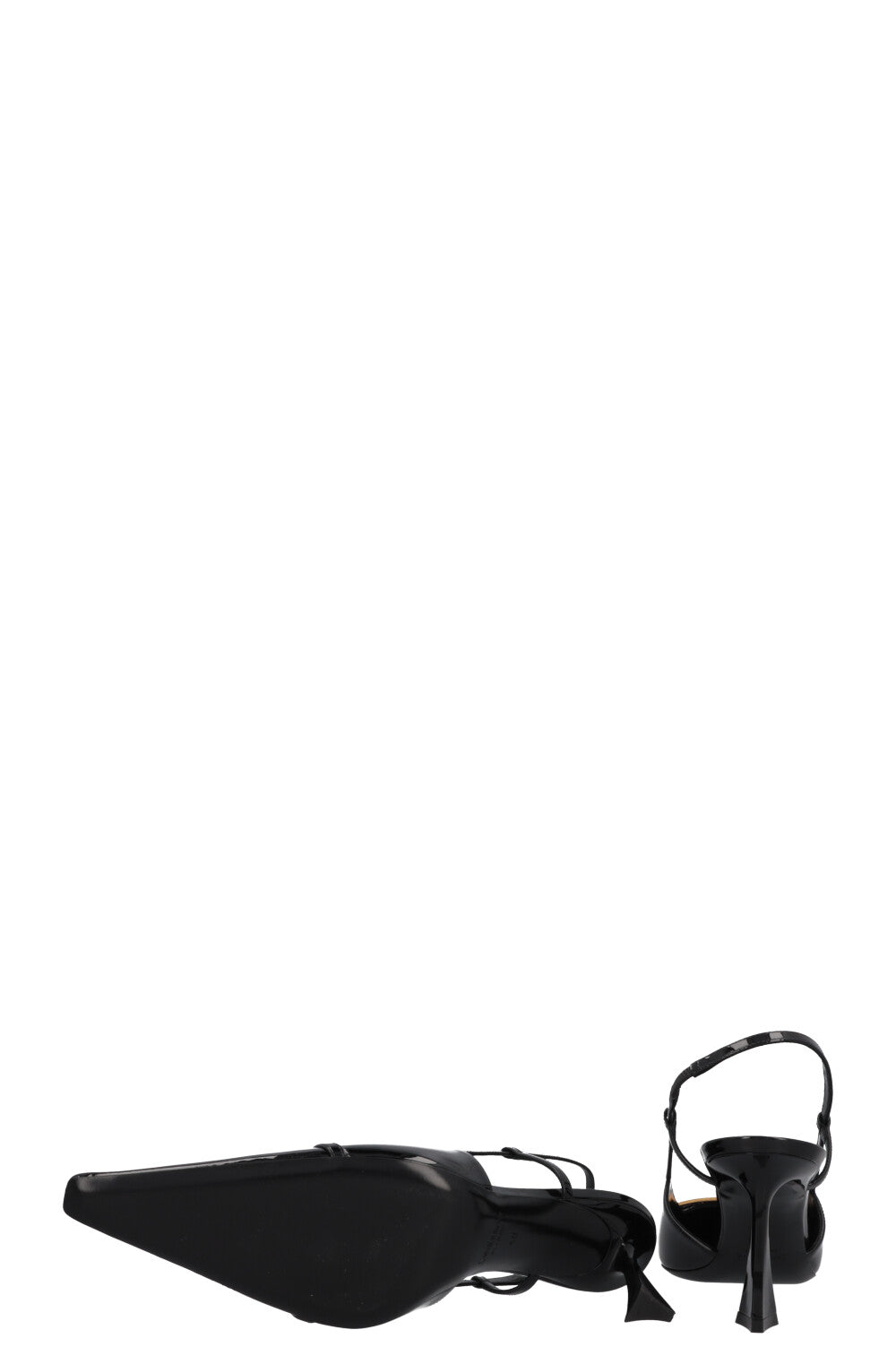 SAINT LAURENT Jacqueline Slingback Heels Patent Black
