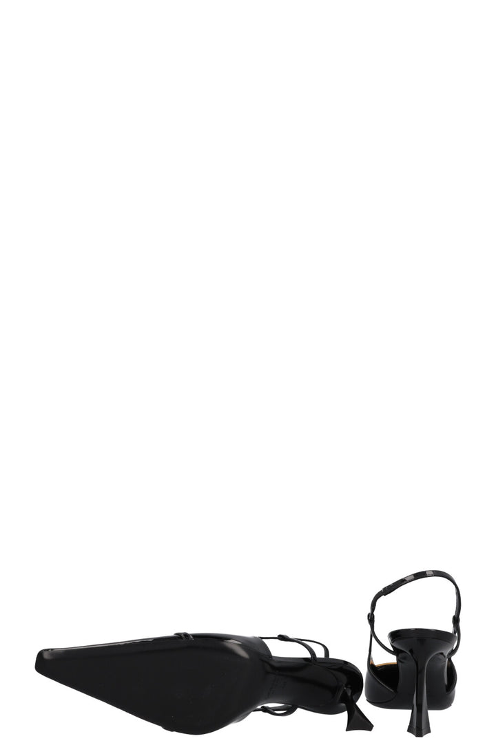 SAINT LAURENT Jacqueline Slingback Heels Patent Black