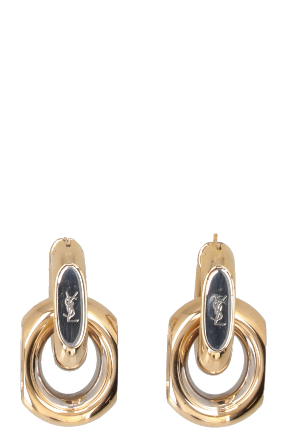 SAINT LAURENT Boucles d'oreilles Cassandre Duo Or Argent