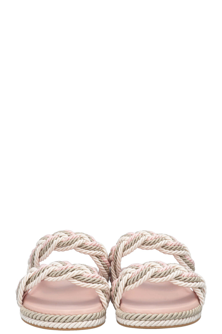 Sandales à cordes VALENTINO Rockstud roses