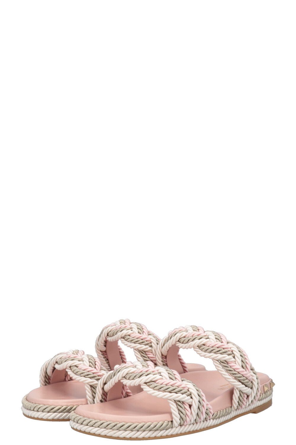 Sandales à cordes VALENTINO Rockstud roses