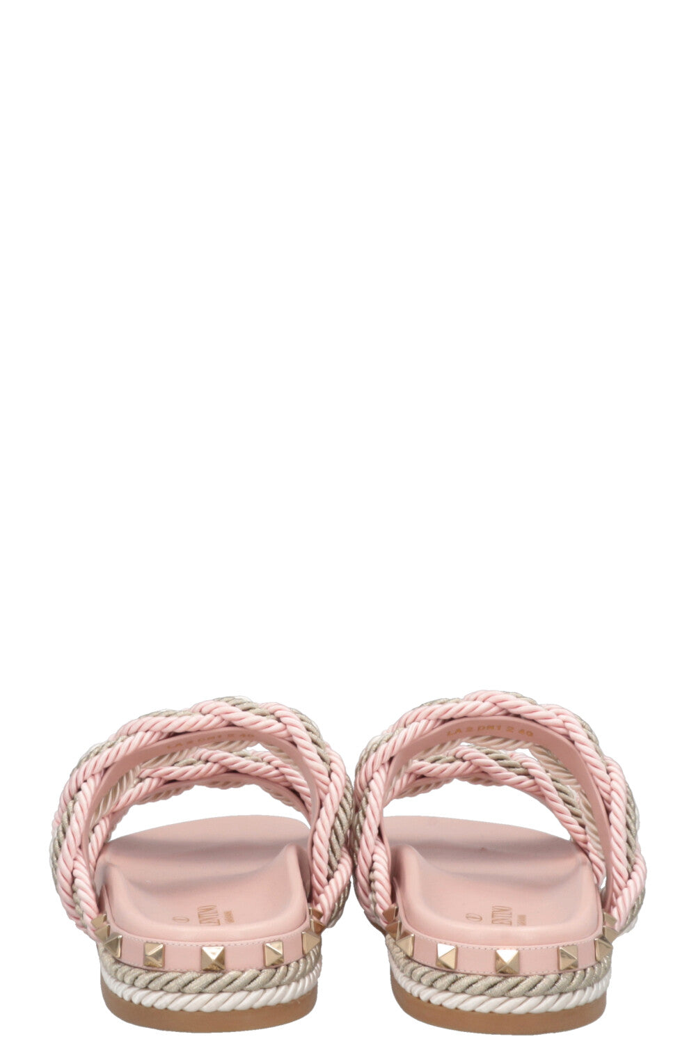 Sandales à cordes VALENTINO Rockstud roses