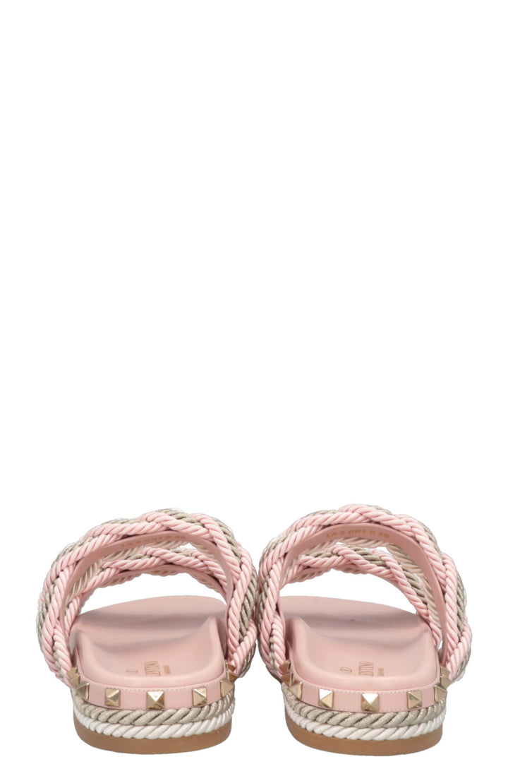 Sandales à cordes VALENTINO Rockstud roses