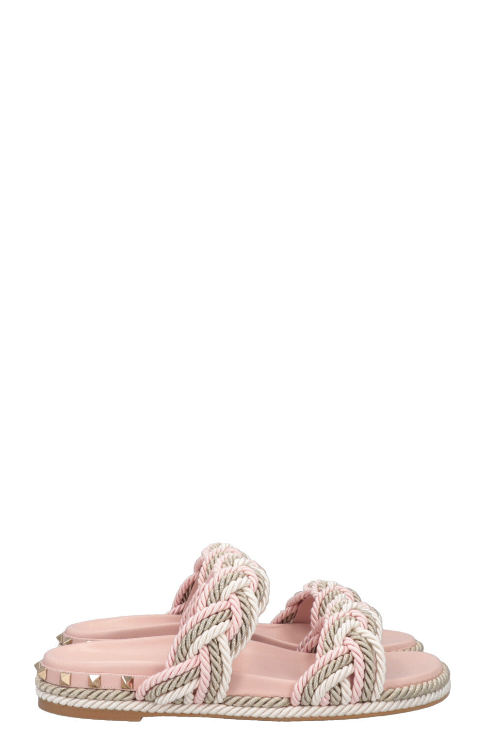 Sandales à cordes VALENTINO Rockstud roses